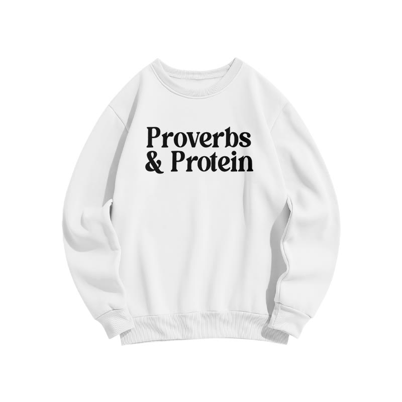 Proverbs & Protein Print Sweatshirt - White - US16-18(2XL) - image 2