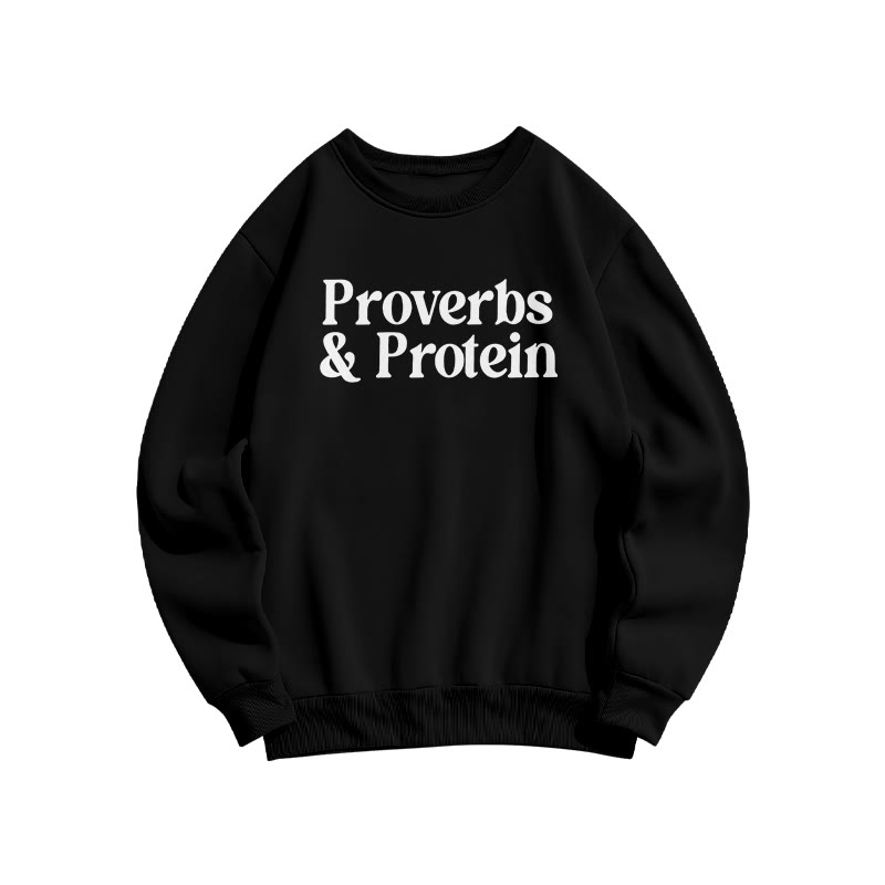 Proverbs & Protein Print Sweatshirt - Black - US16-18(2XL) - image 1