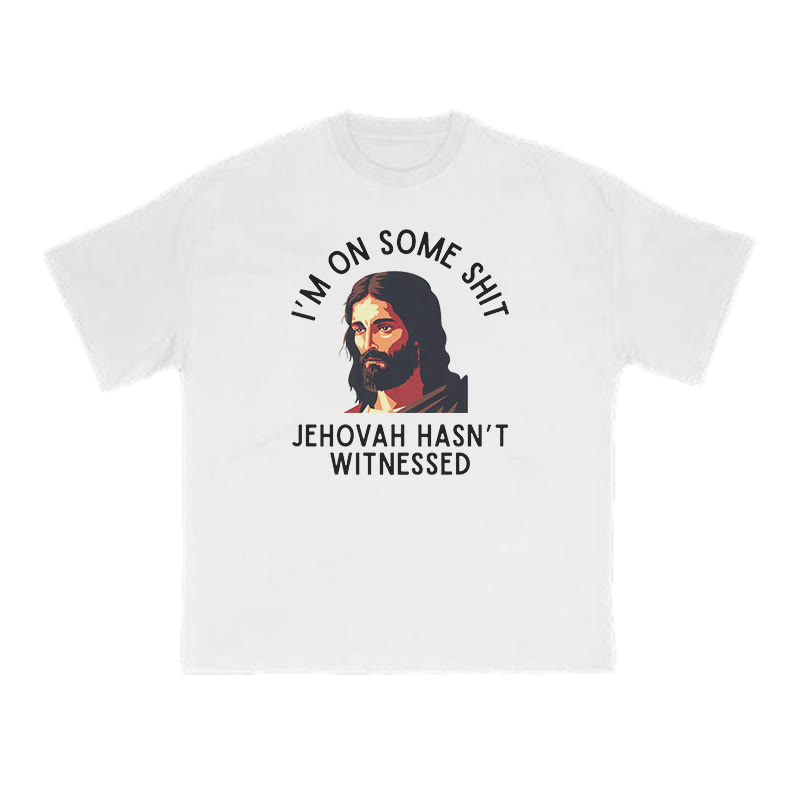JEHOVAH HASN'T WITNESSED Print T-shirt - White - US16-18(2XL) - image 2
