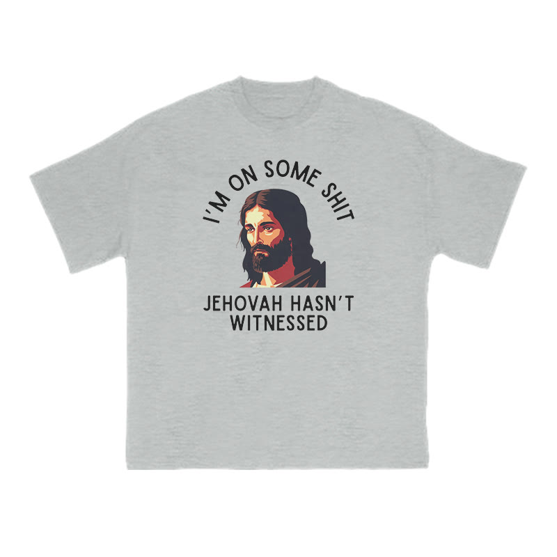 JEHOVAH HASN'T WITNESSED Print T-shirt - Grey - US16-18(2XL) - image 3