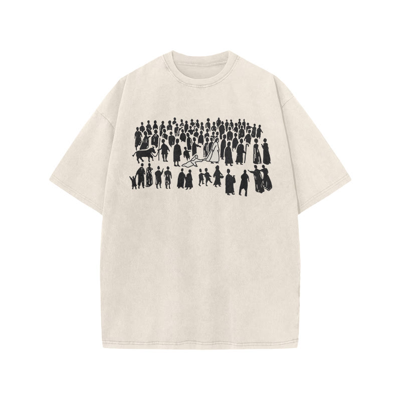  A Beautiful Story Of Faith Print Acid Washed T-shirt - Beige - US20-22(3XL) - image 2