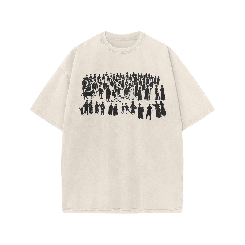  A Beautiful Story Of Faith Print Acid Washed T-shirt - Beige - US20-22(3XL) - image 2