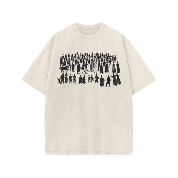  A Beautiful Story Of Faith Print Acid Washed T-shirt - Beige - US20-22(3XL) - image 2