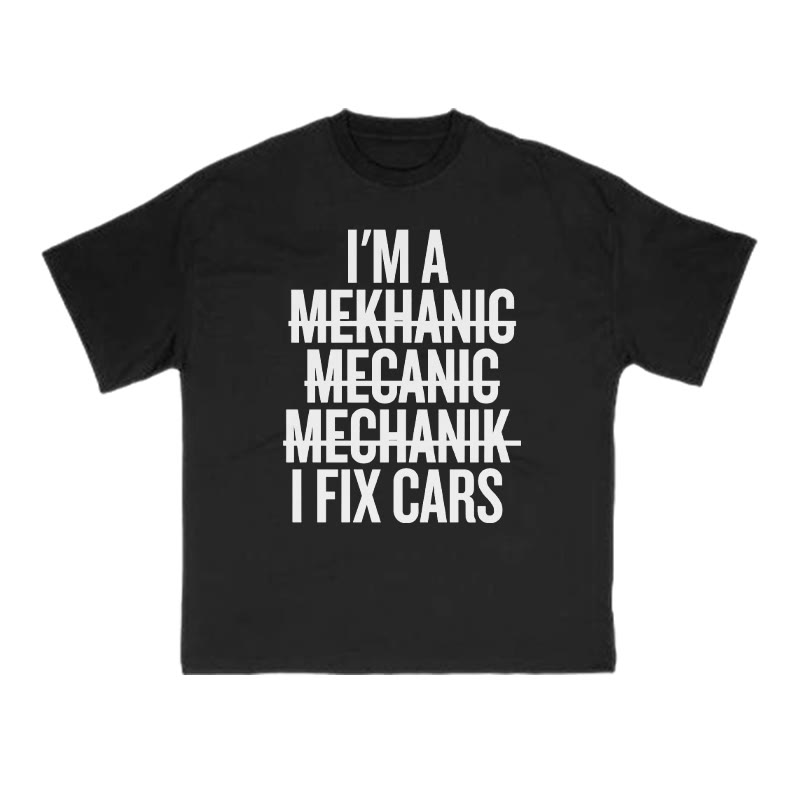 I Fix Cars Print T-shirt - Black - US16-18(2XL) - image 1