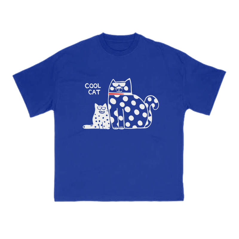 Cool Cat Print T-shirt - Blue - US16-18(2XL) - image 9