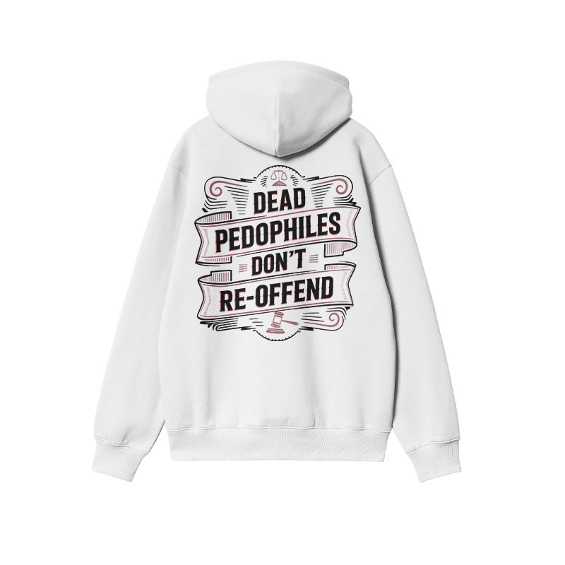 Dead Pedophiles Don't Re-offend Flag Print Hoodie - White - US16-18(2XL) - image 2