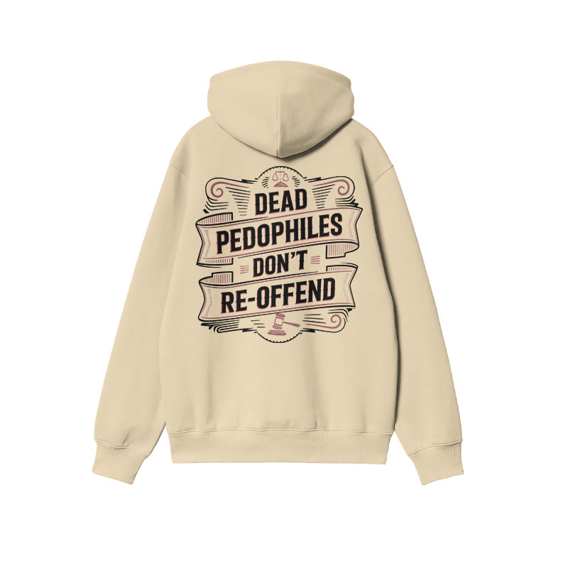 Dead Pedophiles Don't Re-offend Flag Print Hoodie - Apricot - US16-18(2XL) - image 4