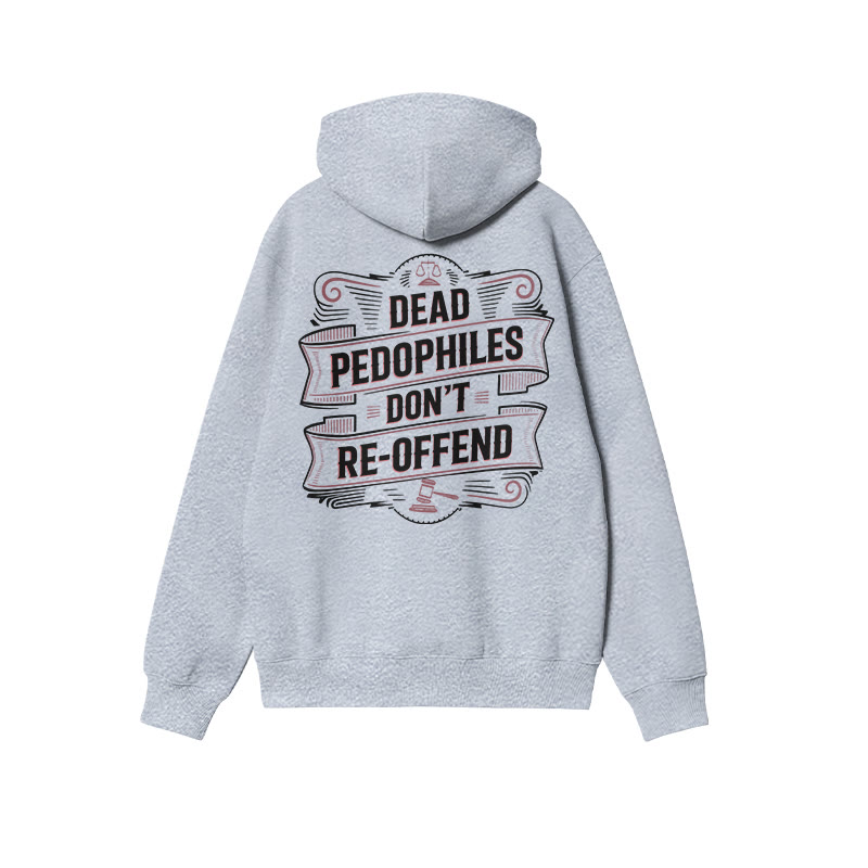 Dead Pedophiles Don't Re-offend Flag Print Hoodie - Grey - US16-18(2XL) - image 3