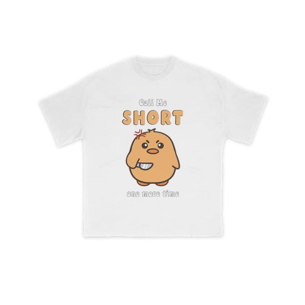 Call Me Short One More Time Funny Print T-shirt - White - US16-18(2XL) - image 2