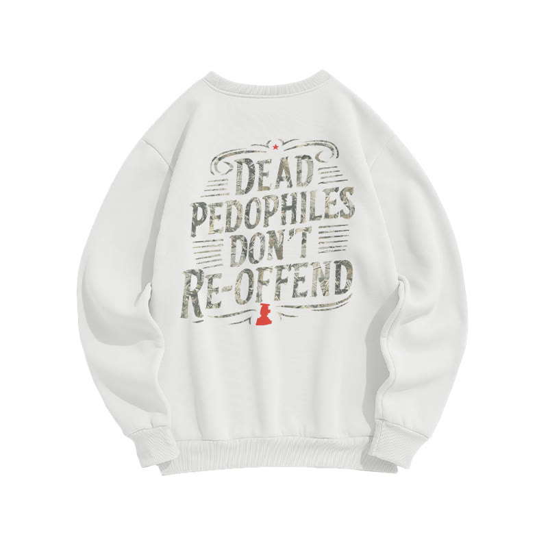 Creative Dead Pedophiles Don't Re-offend Protect The Innocent Dead Leaves Camouflage Print Sweatshirt - White - US16-18(2XL) - image 2