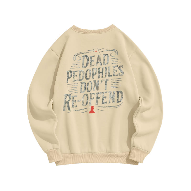 Creative Dead Pedophiles Don't Re-offend Protect The Innocent Dead Leaves Camouflage Print Sweatshirt - Apricot - US16-18(2XL) - image 4
