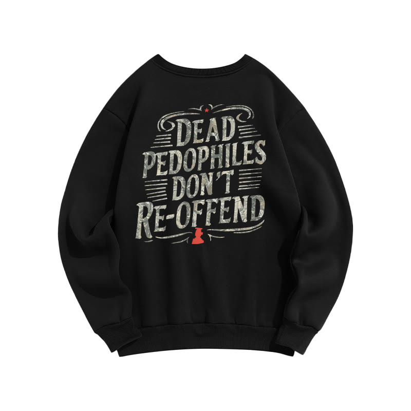 Creative Dead Pedophiles Don't Re-offend Protect The Innocent Dead Leaves Camouflage Print Sweatshirt - Black - US16-18(2XL) - image 1