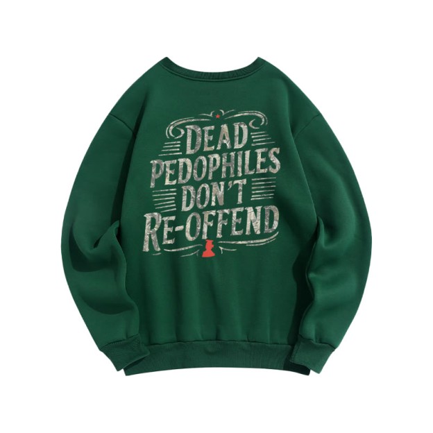 Creative Dead Pedophiles Don't Re-offend Protect The Innocent Dead Leaves Camouflage Print Sweatshirt - Dark Green - US16-18(2XL) - image 8
