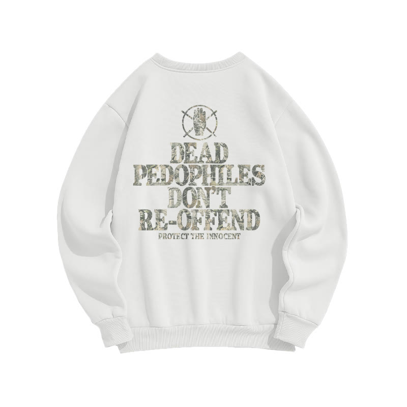Dead Pedophiles Don't Re-offend Protect The Innocent Dead Leaves Camouflage Print Sweatshirt - White - US16-18(2XL) - image 2
