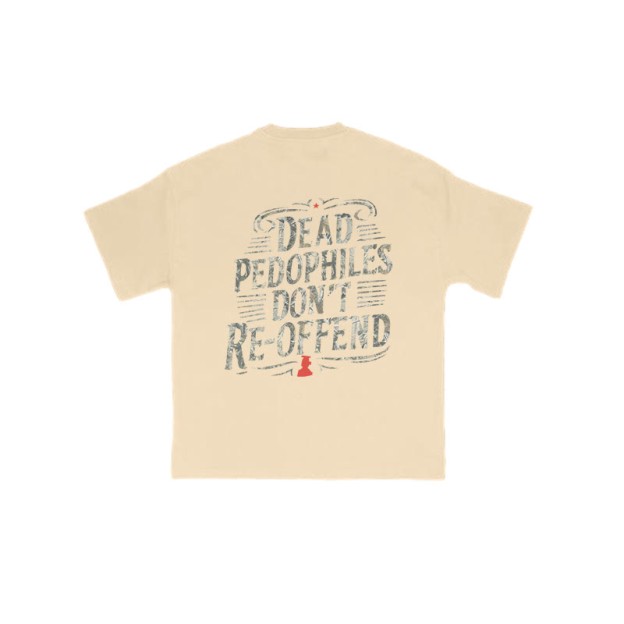 Creative Dead Pedophiles Don't Re-offend Protect The Innocent Dead Leaves Camouflage Print T-shirt - Apricot - US16-18(2XL) - image 5