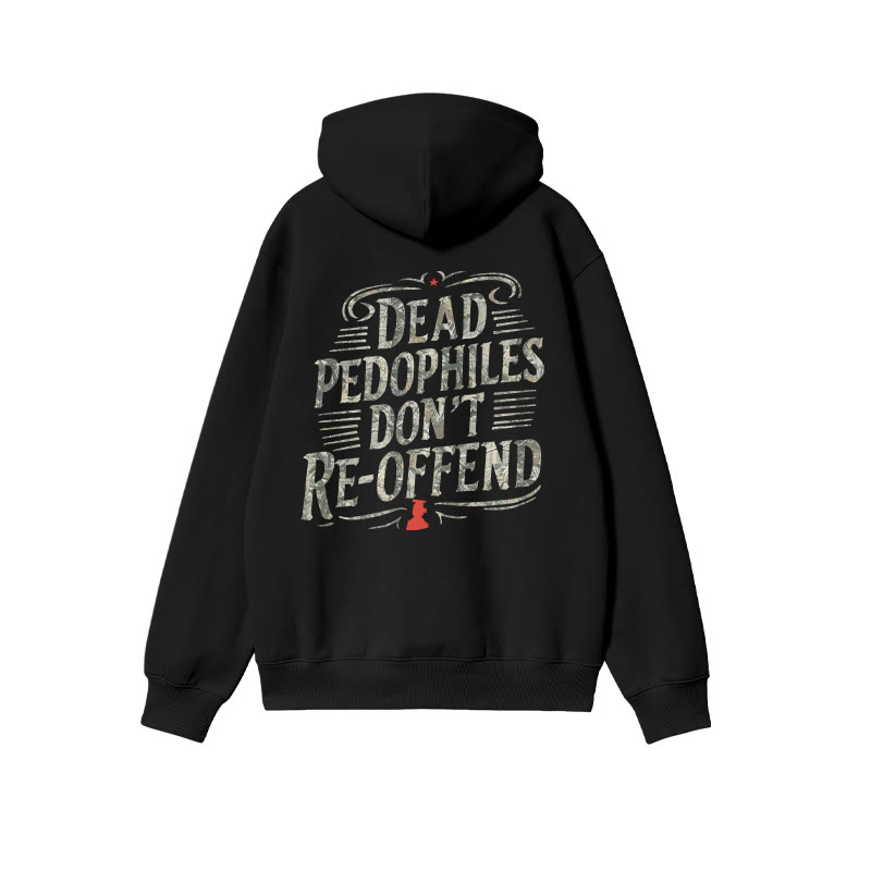 Creative Dead Pedophiles Don't Re-offend Protect The Innocent Dead Leaves Camouflage Print Hoodie - Black - US16-18(2XL) - image 1