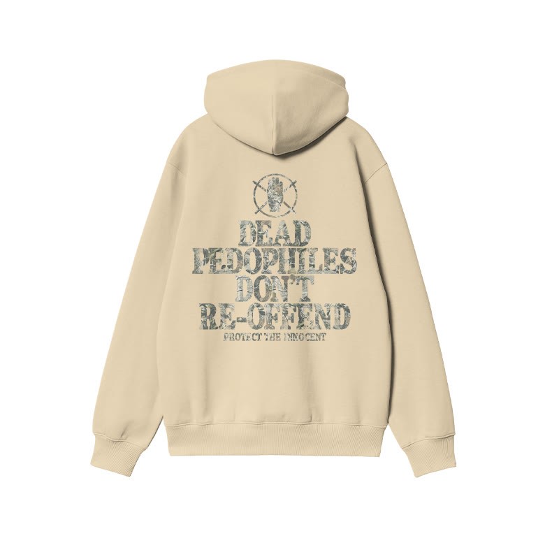 Dead Pedophiles Don't Re-offend Protect The Innocent Dead Leaves Camouflage Print Hoodie - Apricot - US16-18(2XL) - image 4