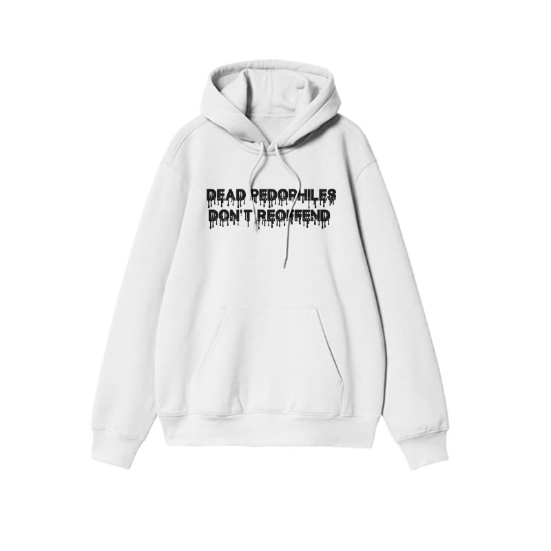 Dead Pedophiles Don't Re-offend Melting Effect Print Hoodie - White - US16-18(2XL) - image 2