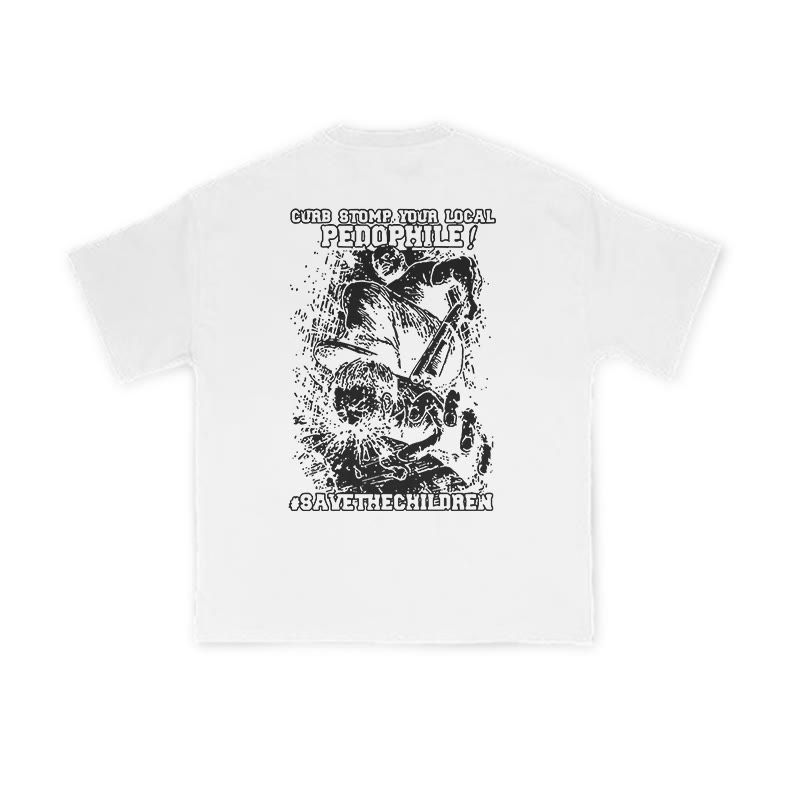 Curb Stump Your Local Pedophile Print T-shirt - White - US16-18(2XL) - image 2