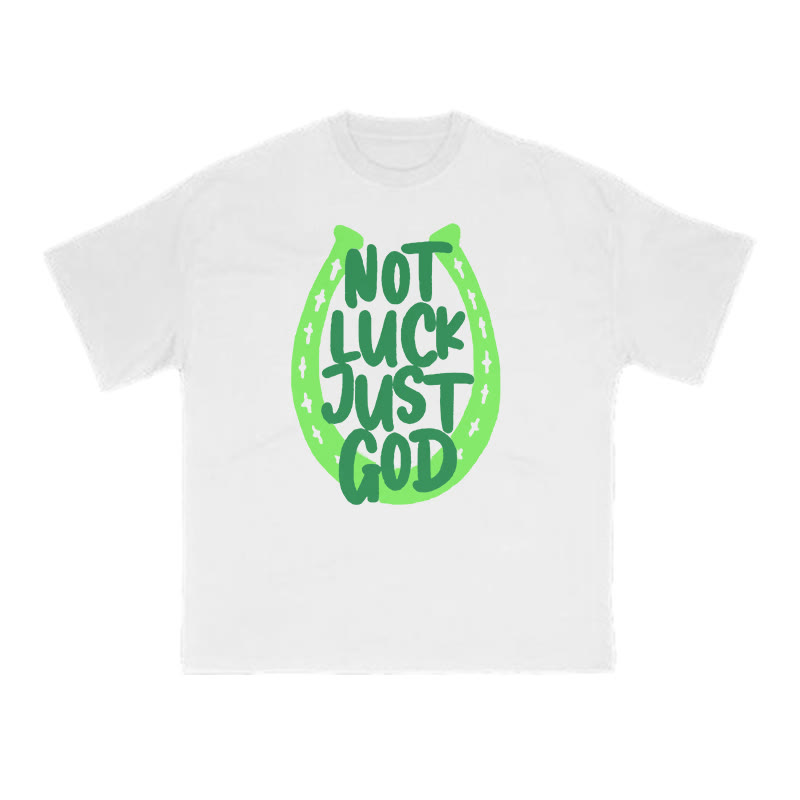 Not Luck Just God St. Patrick's Day Print T-shirt - White - US16-18(2XL) - image 3