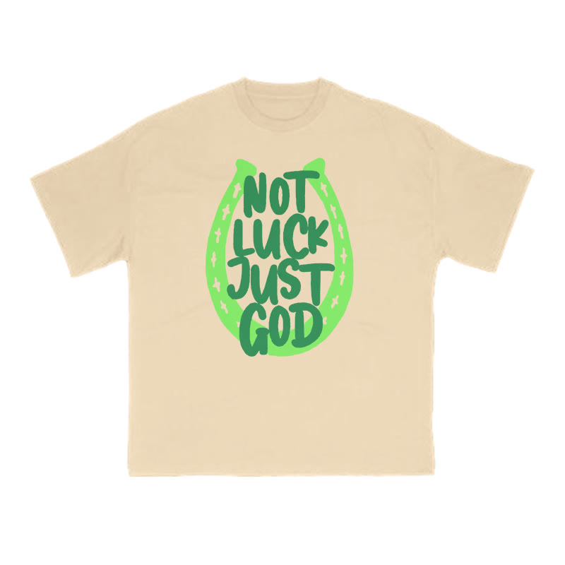 Not Luck Just God St. Patrick's Day Print T-shirt - Apricot - US16-18(2XL) - image 1