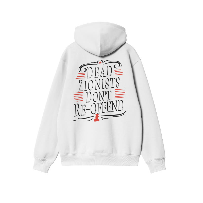 Dead Zionists Don't Re-offend Print Hoodie - White - US16-18(2XL) - image 2