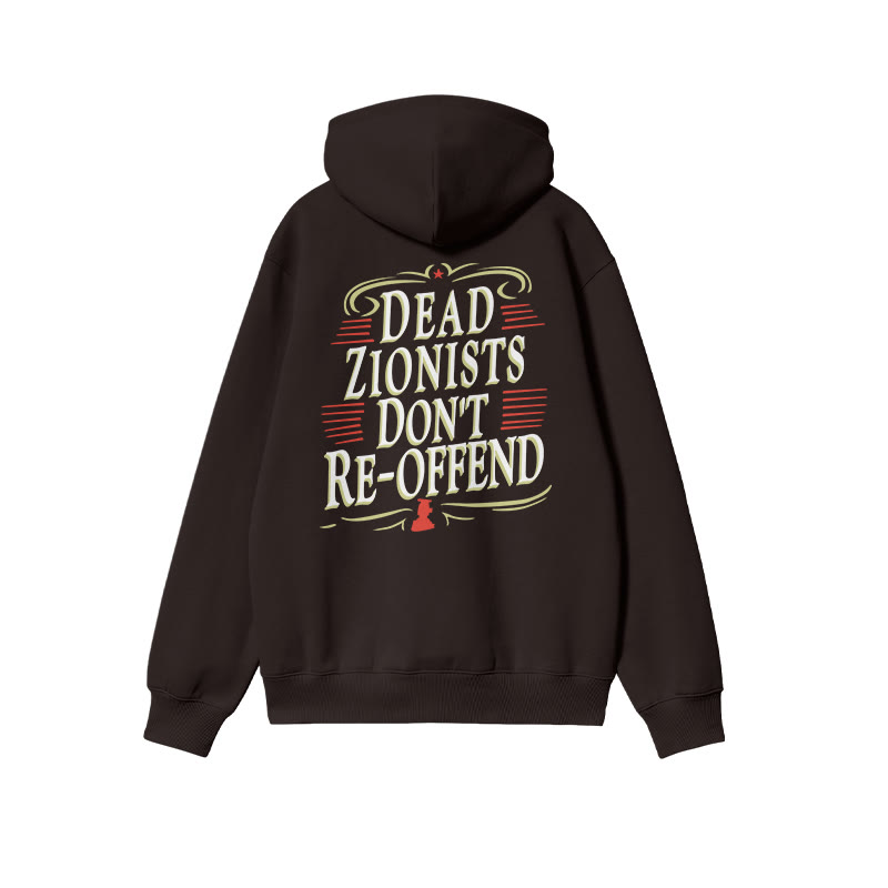 Dead Zionists Don't Re-offend Print Hoodie - Coffee - US16-18(2XL) - image 5