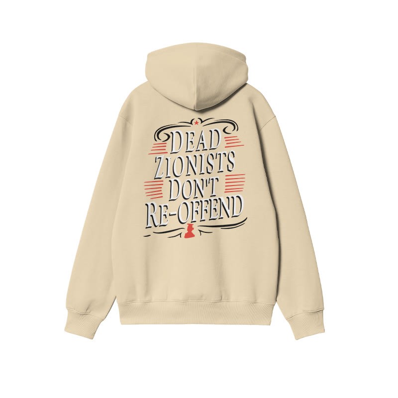 Dead Zionists Don't Re-offend Print Hoodie - Apricot - US16-18(2XL) - image 4