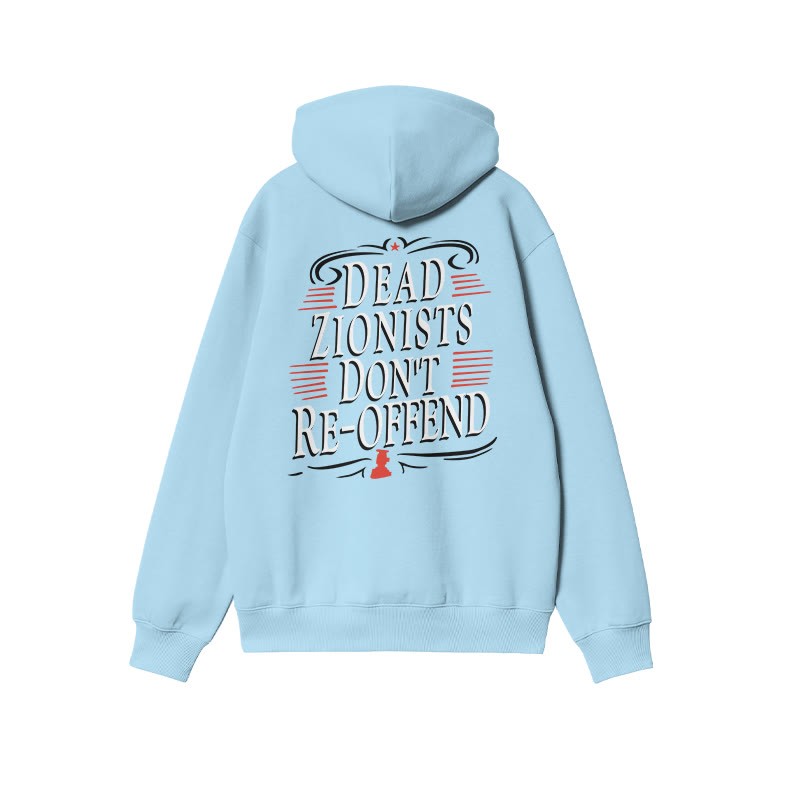 Dead Zionists Don't Re-offend Print Hoodie - Blue - US16-18(2XL) - image 6