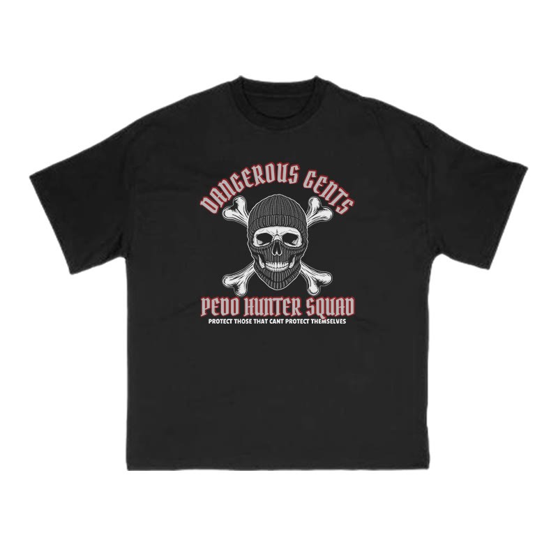 Dangerous Gents Pedo Hunter Squad Print T-shirt - Black - US16-18(2XL) - image 1