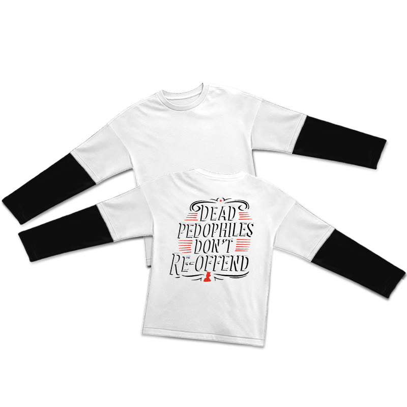 Dead Pedophiles Don't Re-offend Print Layered-style T-shirt  - White - 5XL - image 2