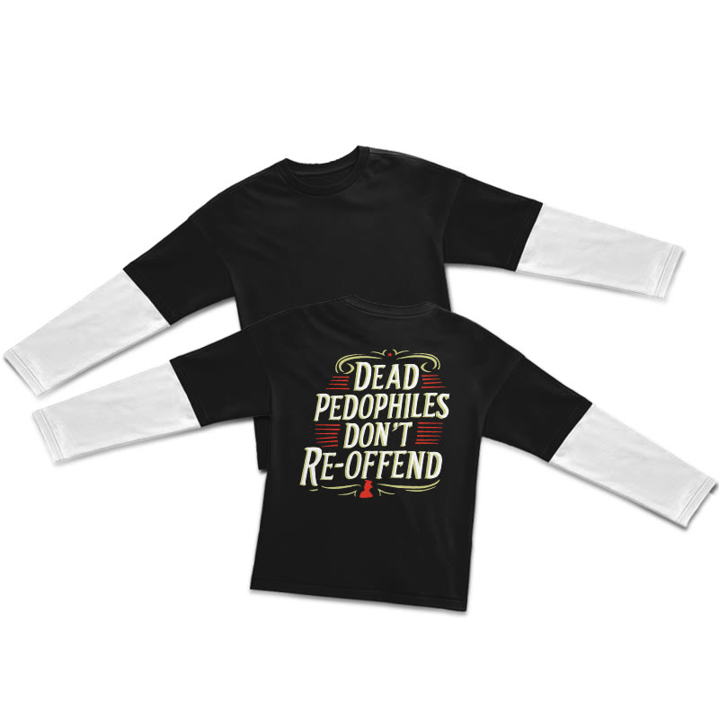 Dead Pedophiles Don't Re-offend Print Layered-style T-shirt  - Black - 5XL - image 1
