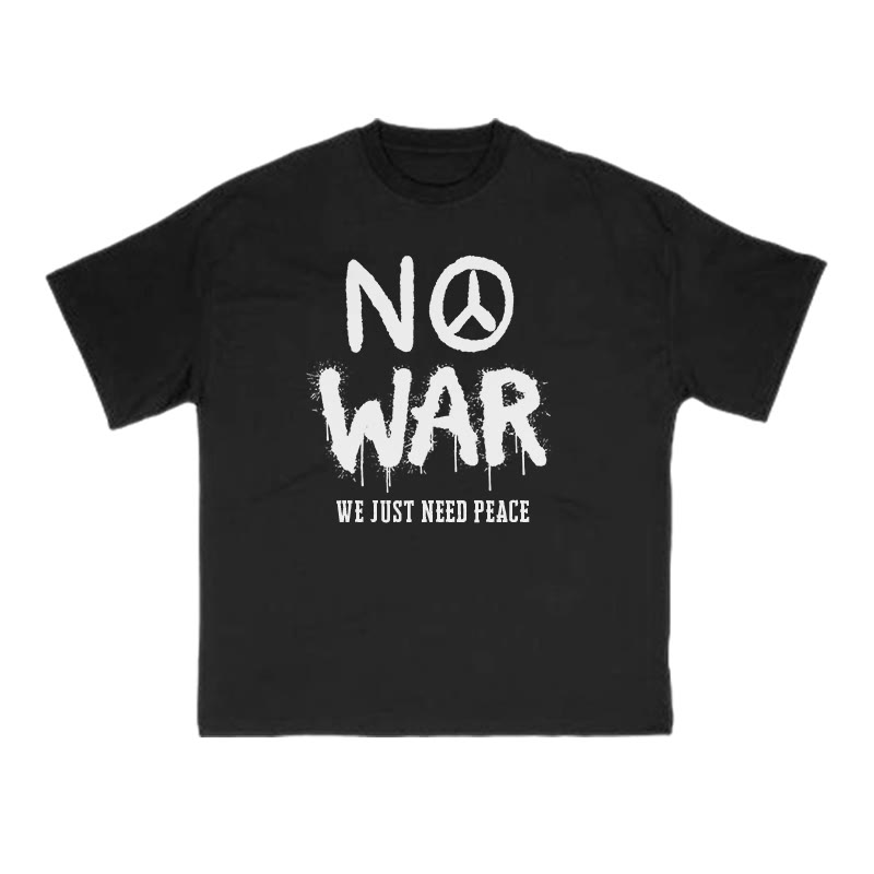 No War We Just Need Peace Print T-shirt - Black - US16-18(2XL) - image 1