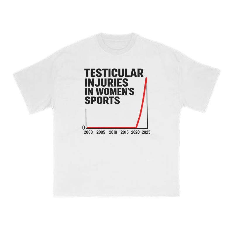 Testicular Injuries In Women's Sports Print T-shirt - White - US16-18(2XL) - image 2
