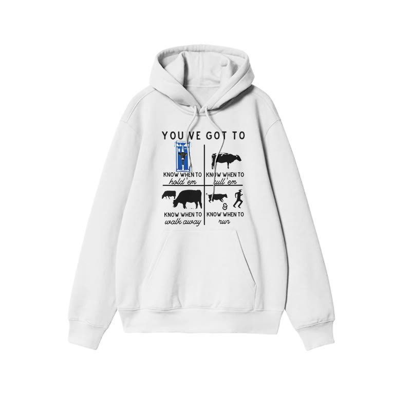 Now When To Run Cow Print Hoodie - White - US16-18(2XL) - image 2