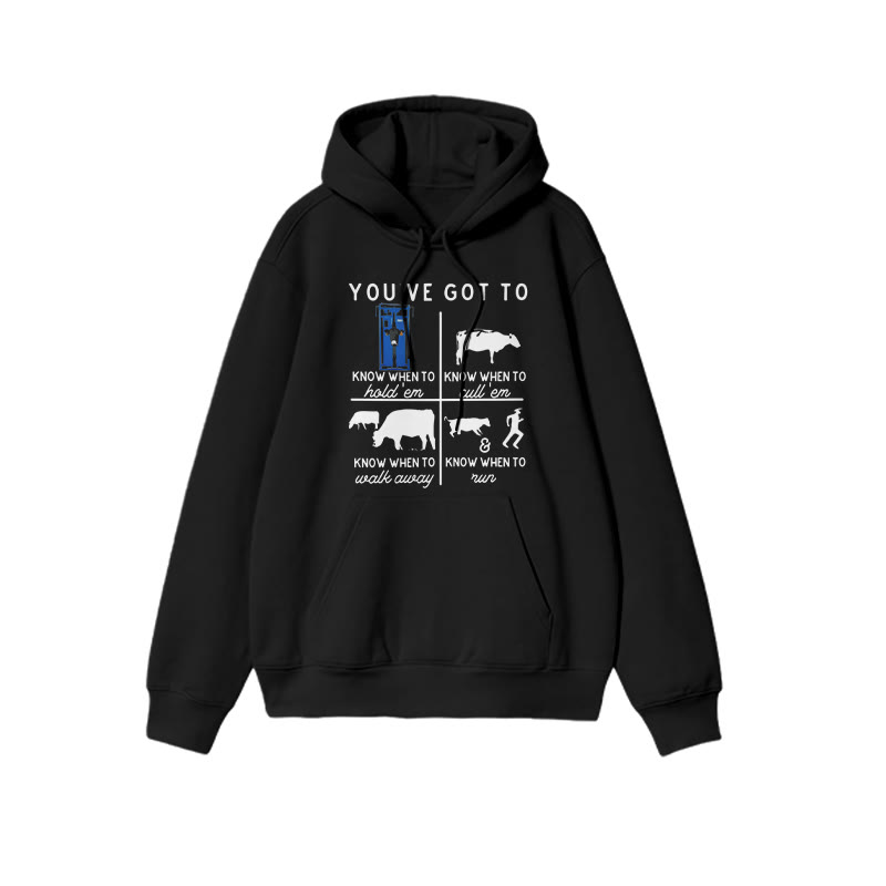 Now When To Run Cow Print Hoodie - Black - US16-18(2XL) - image 1