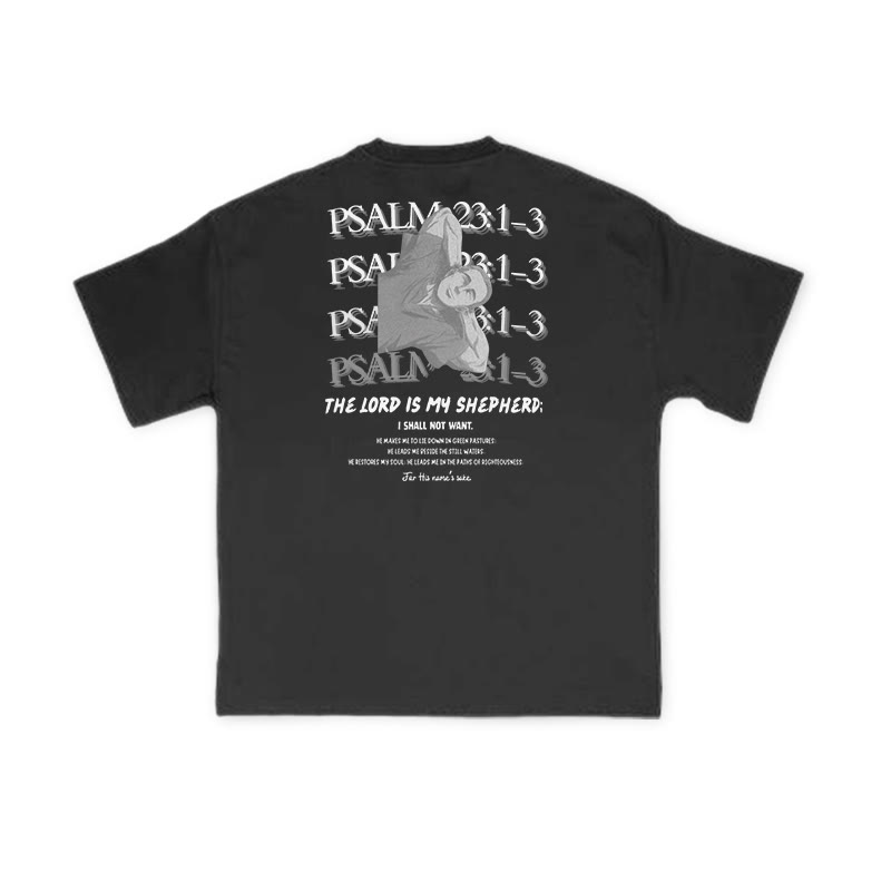 The Lord Is My Shepherd Psalm 23:1-3 Print T-shirt - image 1