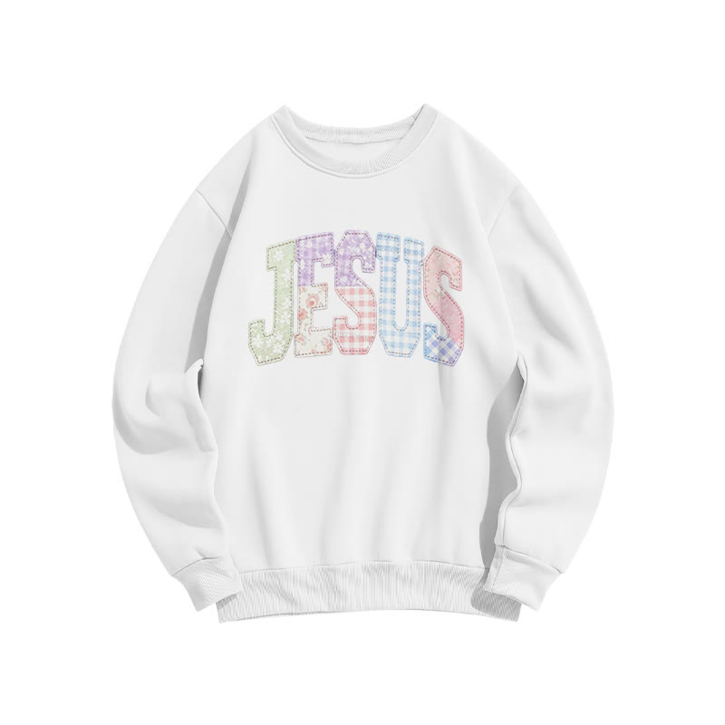 Floral Jesus Print Sweatshirt - White - US16-18(2XL) - image 2