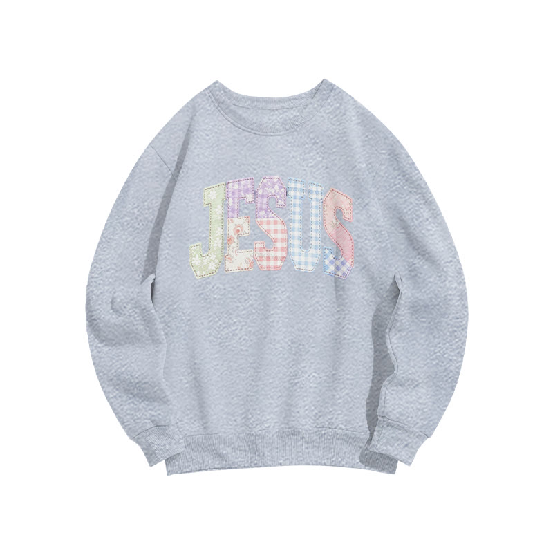 Floral Jesus Print Sweatshirt - Grey - US16-18(2XL) - image 3