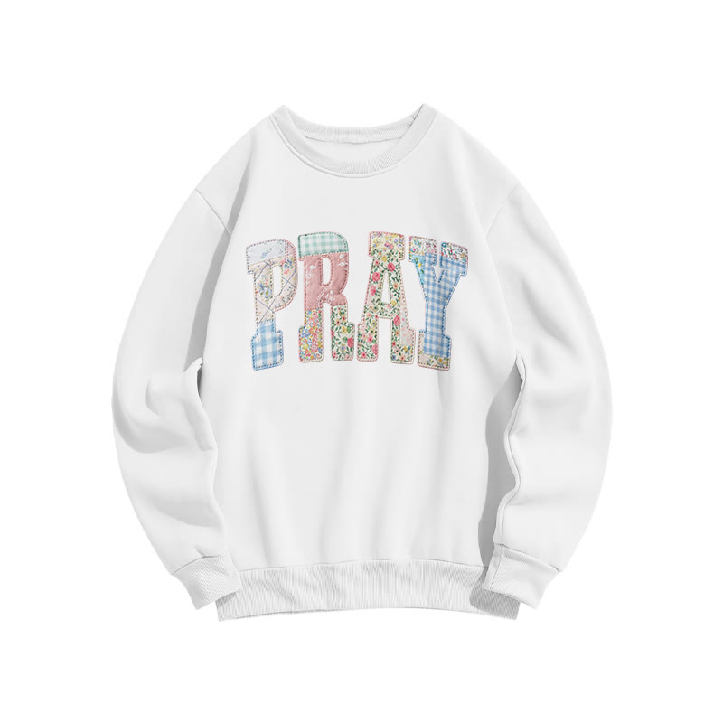 Floral Pray Print Sweatshirt - White - US16-18(2XL) - image 2