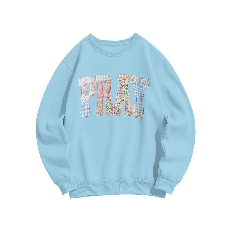 Floral Pray Print Sweatshirt - Blue - US16-18(2XL) - image 1