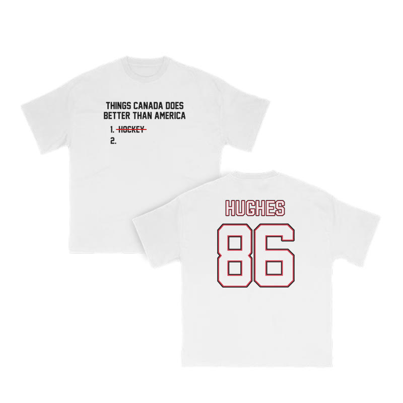 Funny Hockey Print T-shirt - White - US16-18(2XL) - image 2