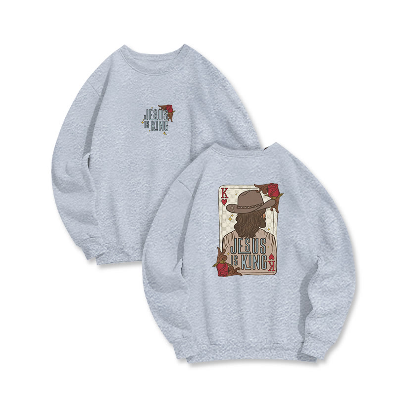 Jesus Is King Western Print Sweatshirt - Grey - US16-18(2XL) - image 2