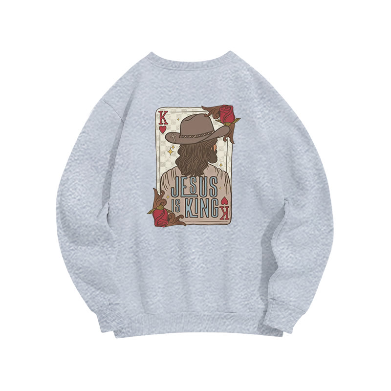 Jesus Is King Western Print Sweatshirt - image 1