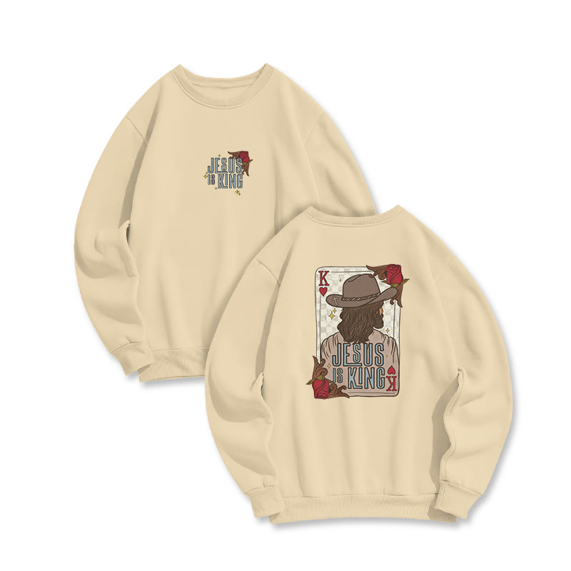 Jesus Is King Western Print Sweatshirt - Apricot - US16-18(2XL) - image 5