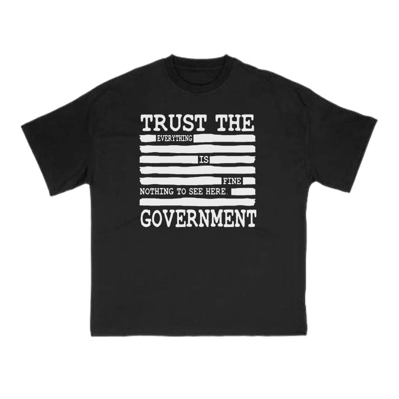 Everything Is Fine Nothing To See Here Print T-shirt - Black - US16-18(2XL) - image 1