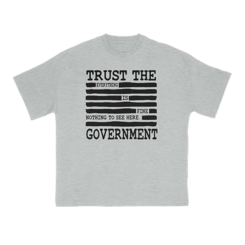 Everything Is Fine Nothing To See Here Print T-shirt - Grey - US16-18(2XL) - image 3