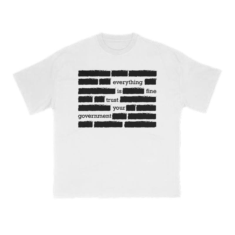 Everything Is Fine Print T-shirt - White - US16-18(2XL) - image 2