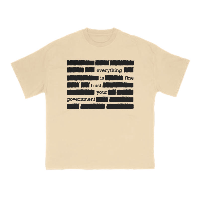 Everything Is Fine Print T-shirt - Apricot - US16-18(2XL) - image 5