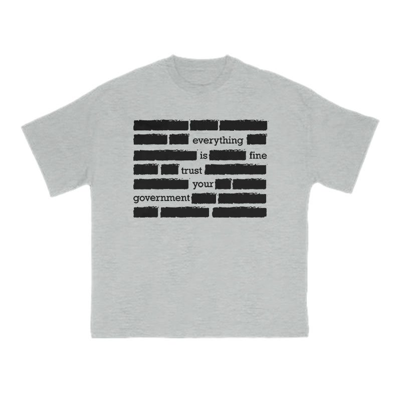 Everything Is Fine Print T-shirt - Grey - US16-18(2XL) - image 3